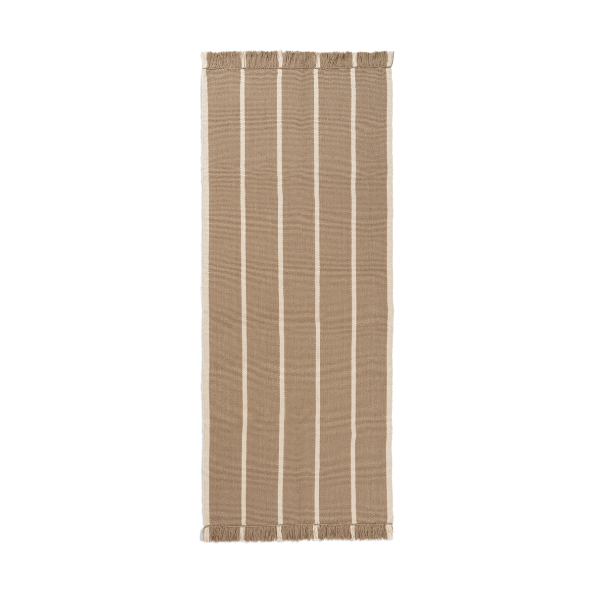 ferm LIVING Calm kelim kävelymatto Dark Sand Off-white 80×200 cm