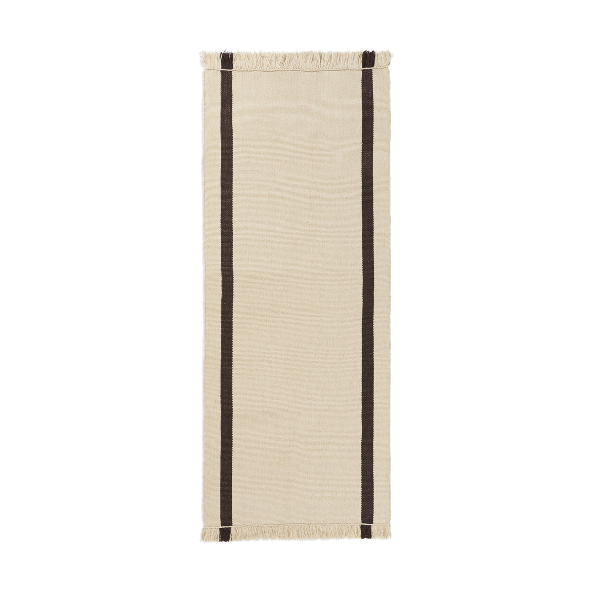 ferm LIVING Calm kelim kävelymatto Off-white Coffee 80×200 cm