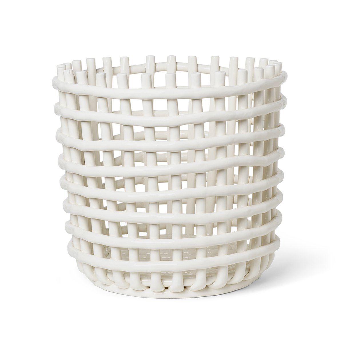 ferm LIVING Ceramic letitetty kori Ø35 cm Off white