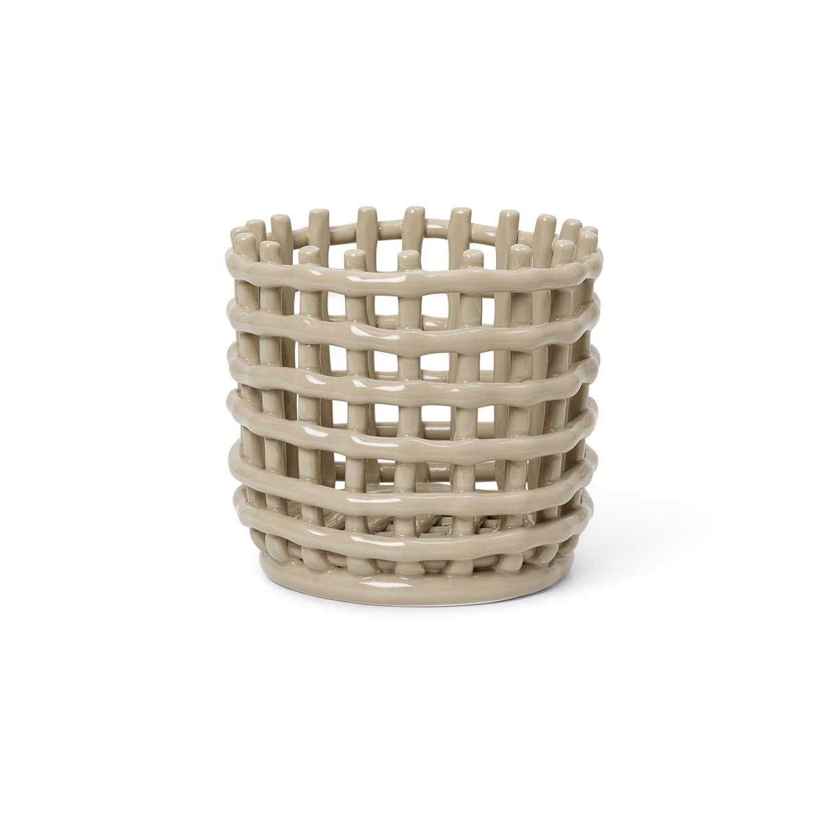 ferm LIVING Ceramic punottu kori Ø 16 cm Cashmere