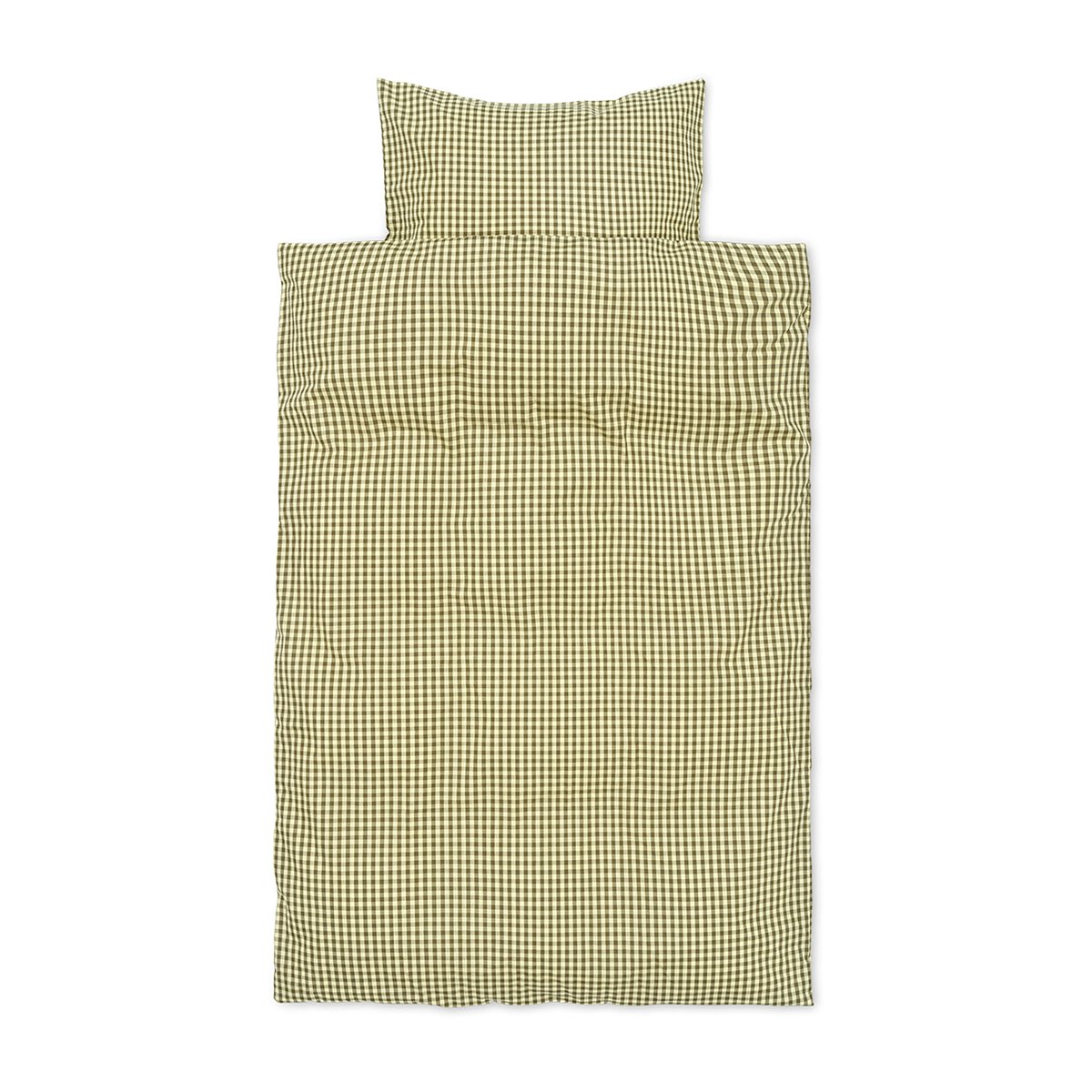 ferm LIVING Check pussilakanasetti baby 70 x 100 cm Lemon-olive