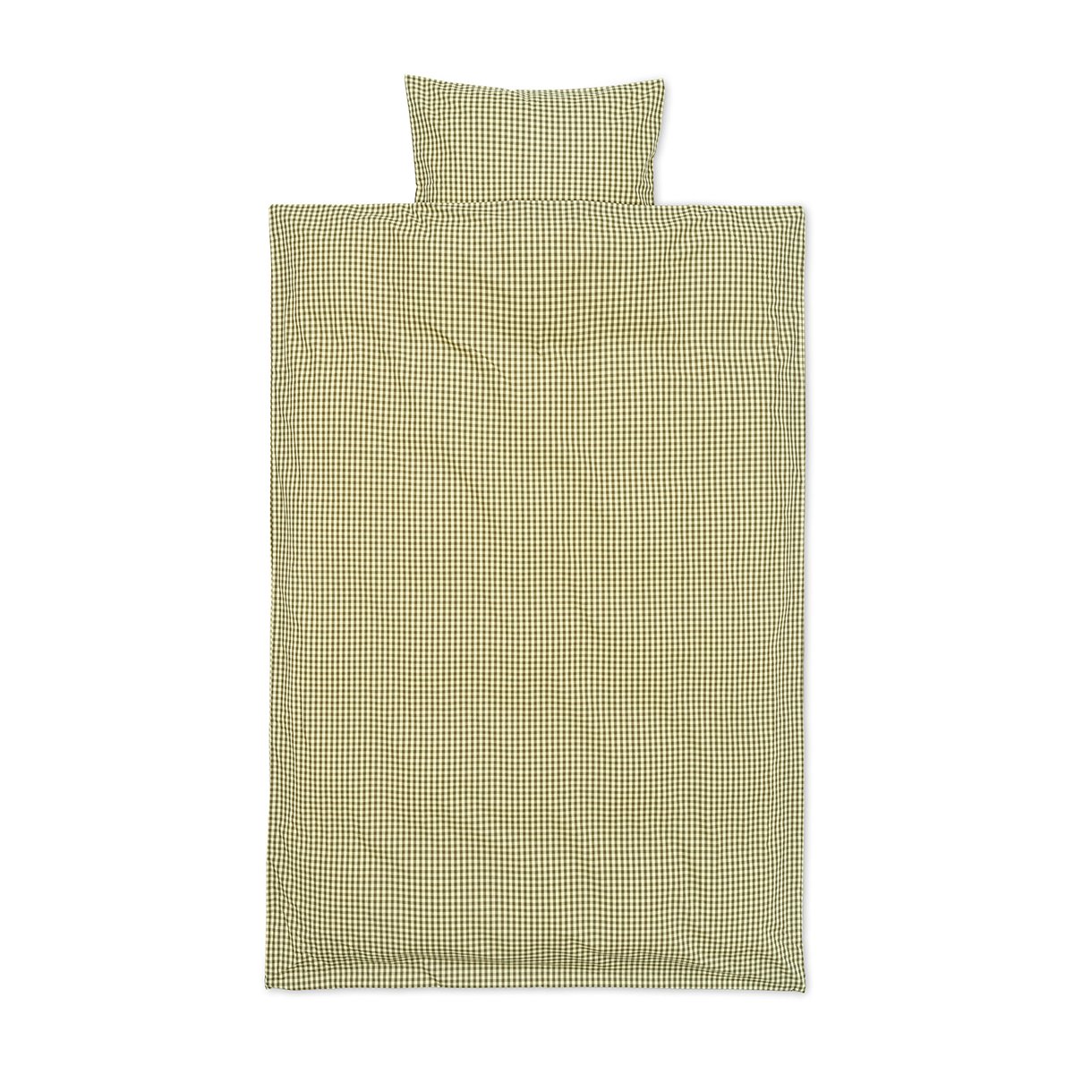 ferm LIVING Check pussilakanasetti junior 100 x 140 cm Lemon-olive