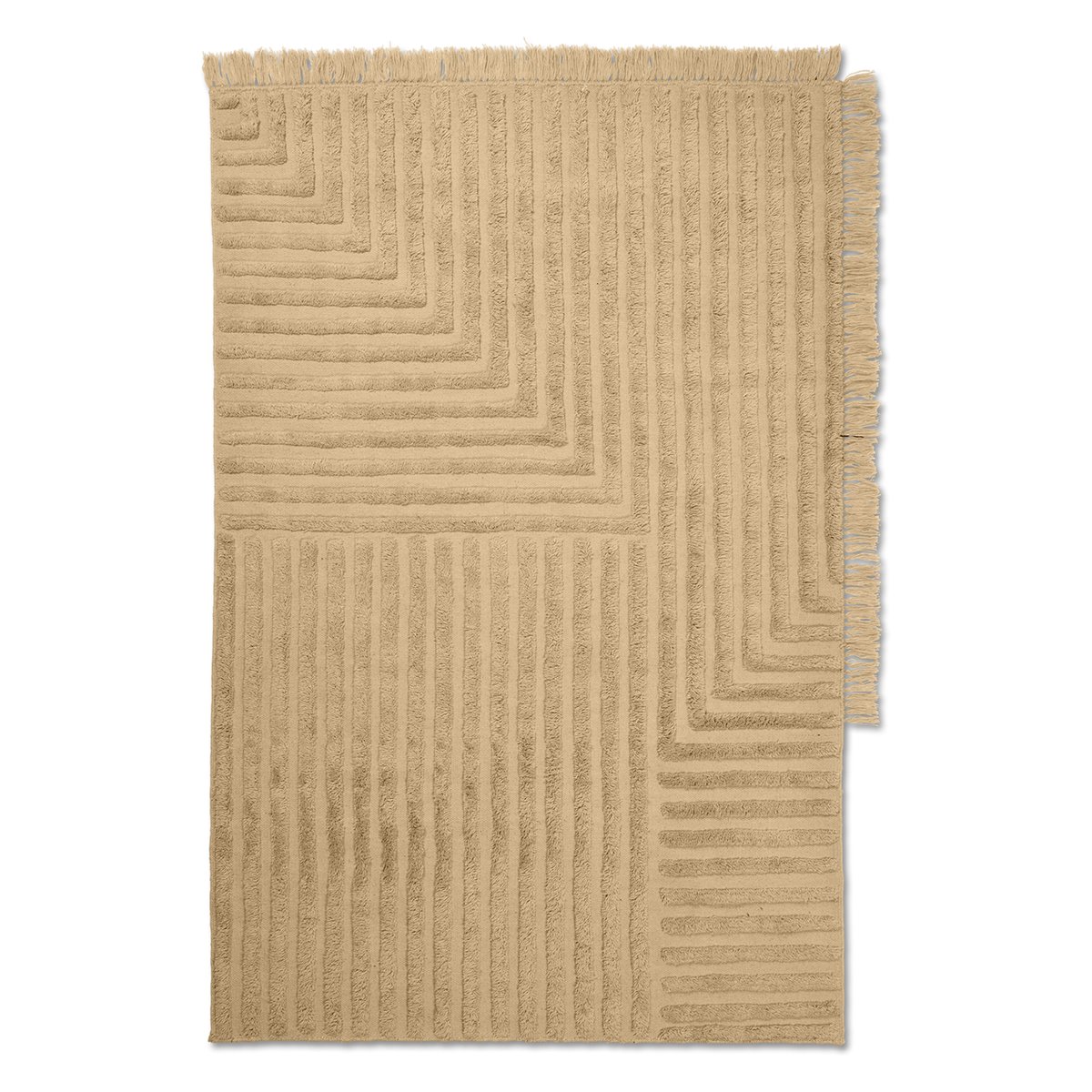 ferm LIVING Crease villamatto 140×200 cm Light Sand