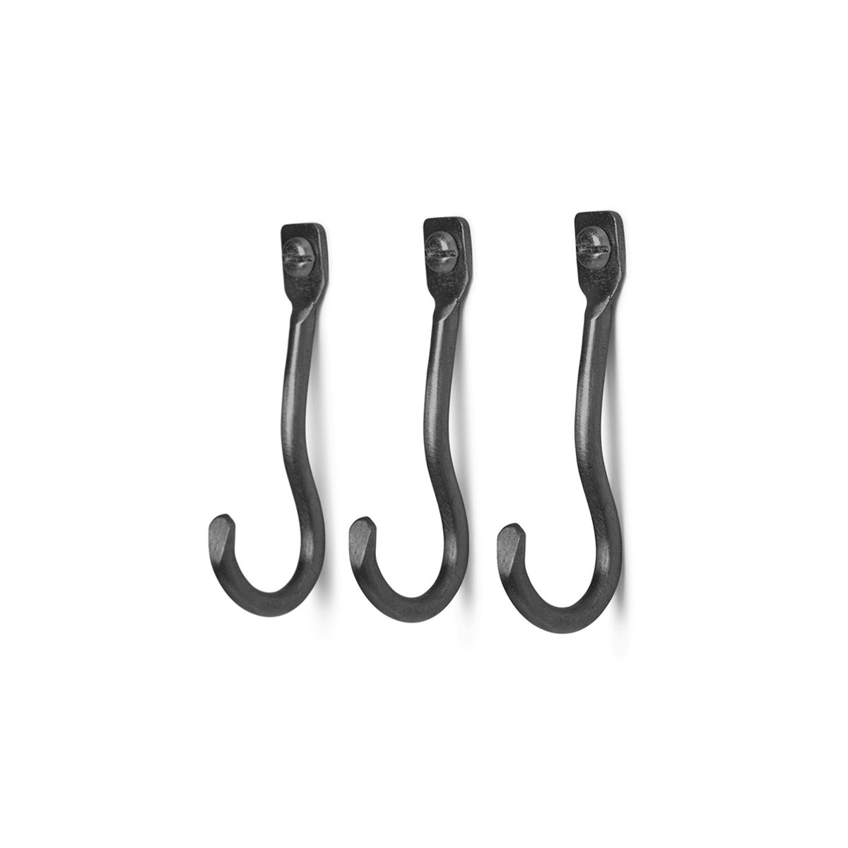 ferm LIVING Curvature koukku 3-pack Musta messinki