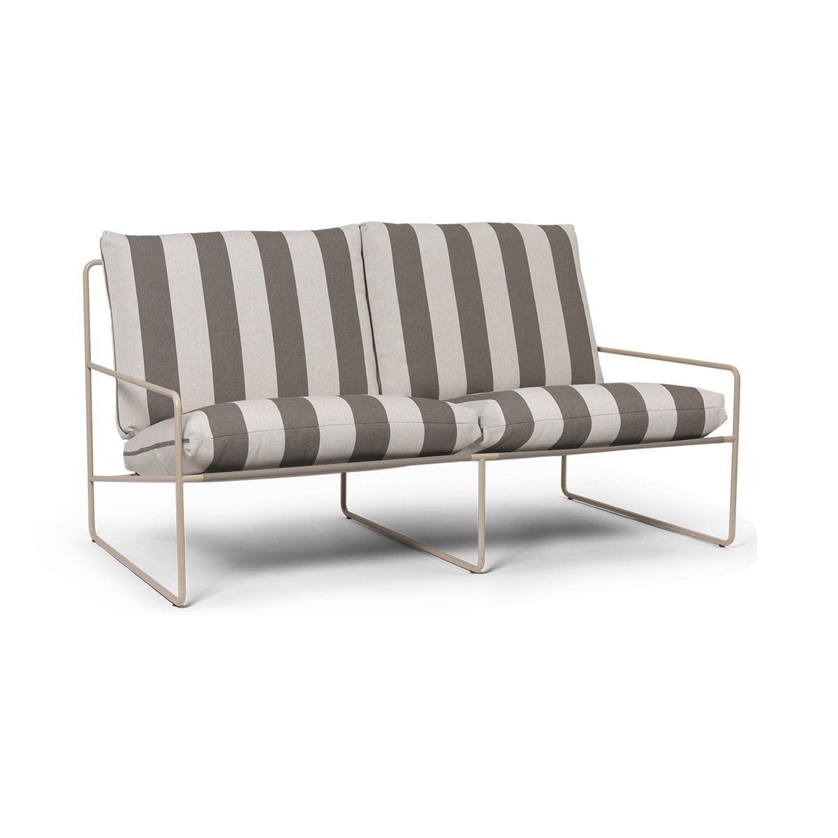 ferm LIVING Desert 2-istuttava sohva Cash stripe-chocolate