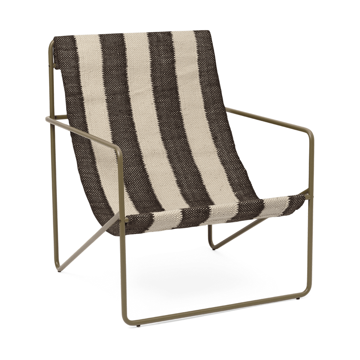 ferm LIVING Desert loungenojatuoli Olive off-white chocolate