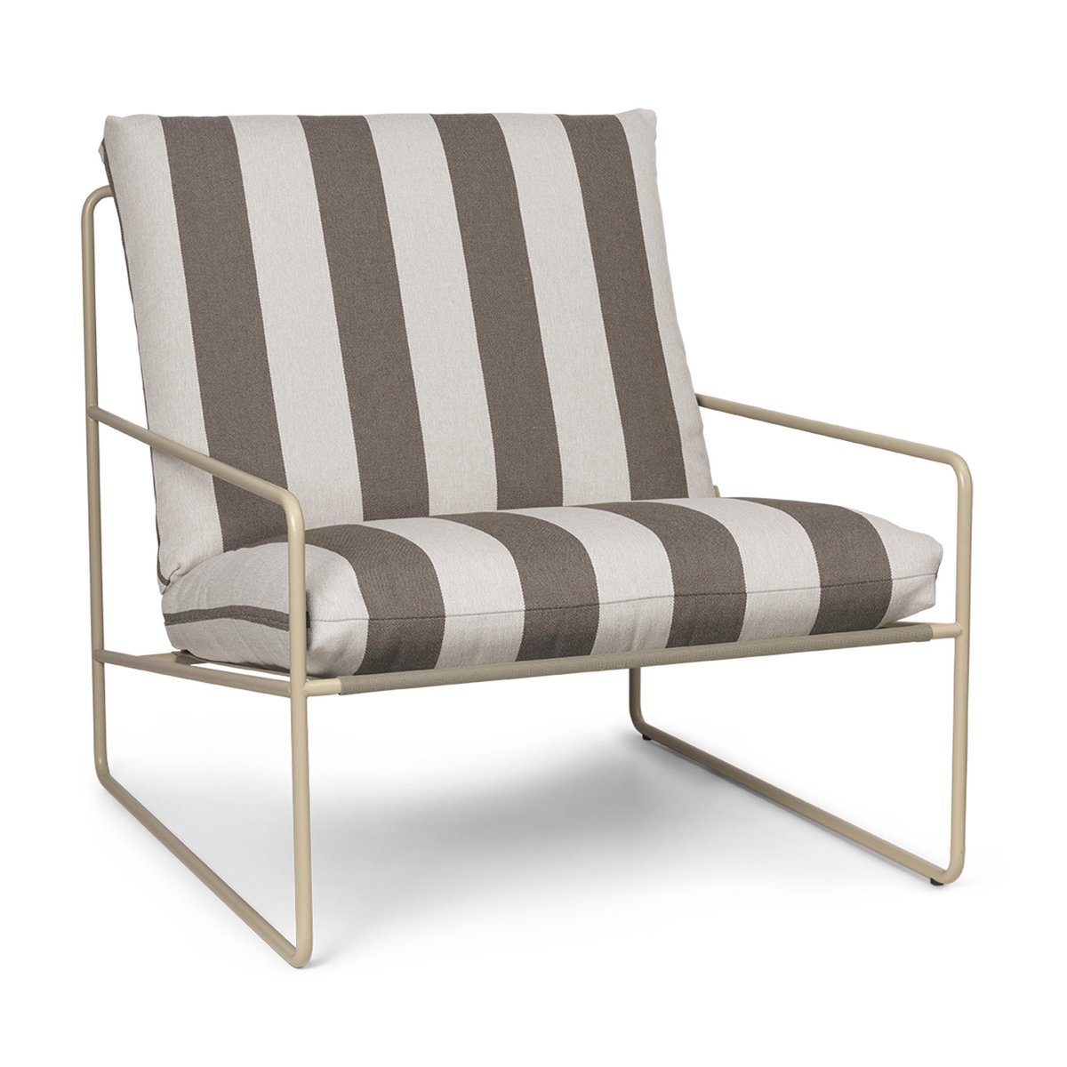 ferm LIVING Desert nojatuoli Cash stripe-chocolate