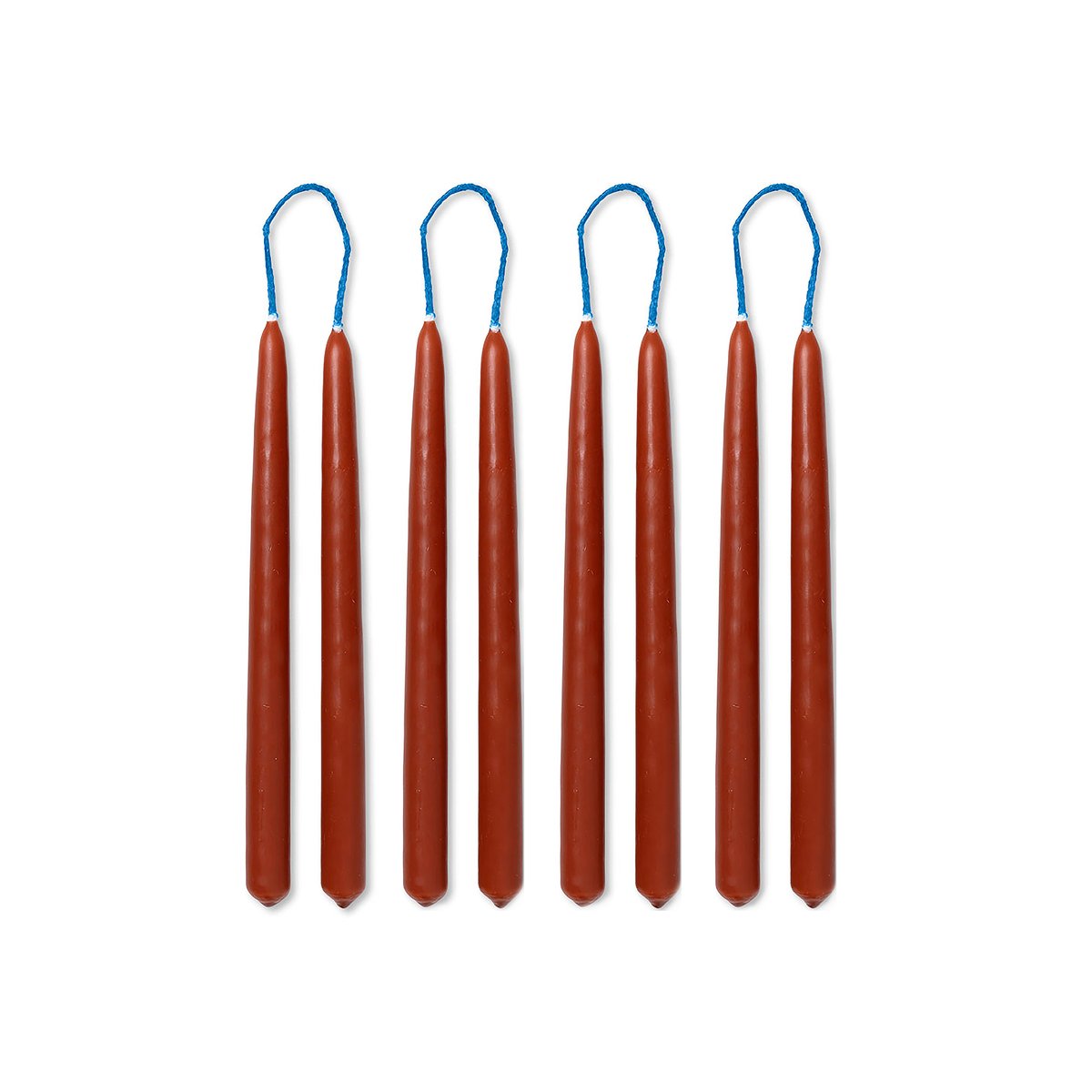 ferm LIVING Dipped candles käsintehdyt kynttilät 15 cm 8-pack Rust