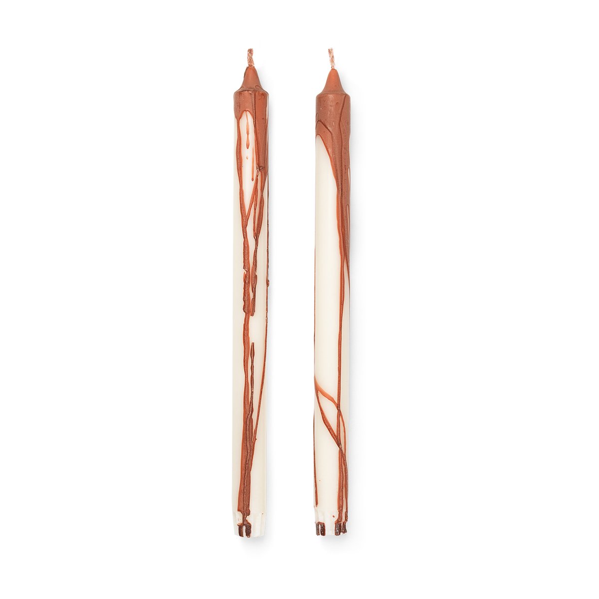 ferm LIVING Dryp steariinikynttilä 2-pack Rust