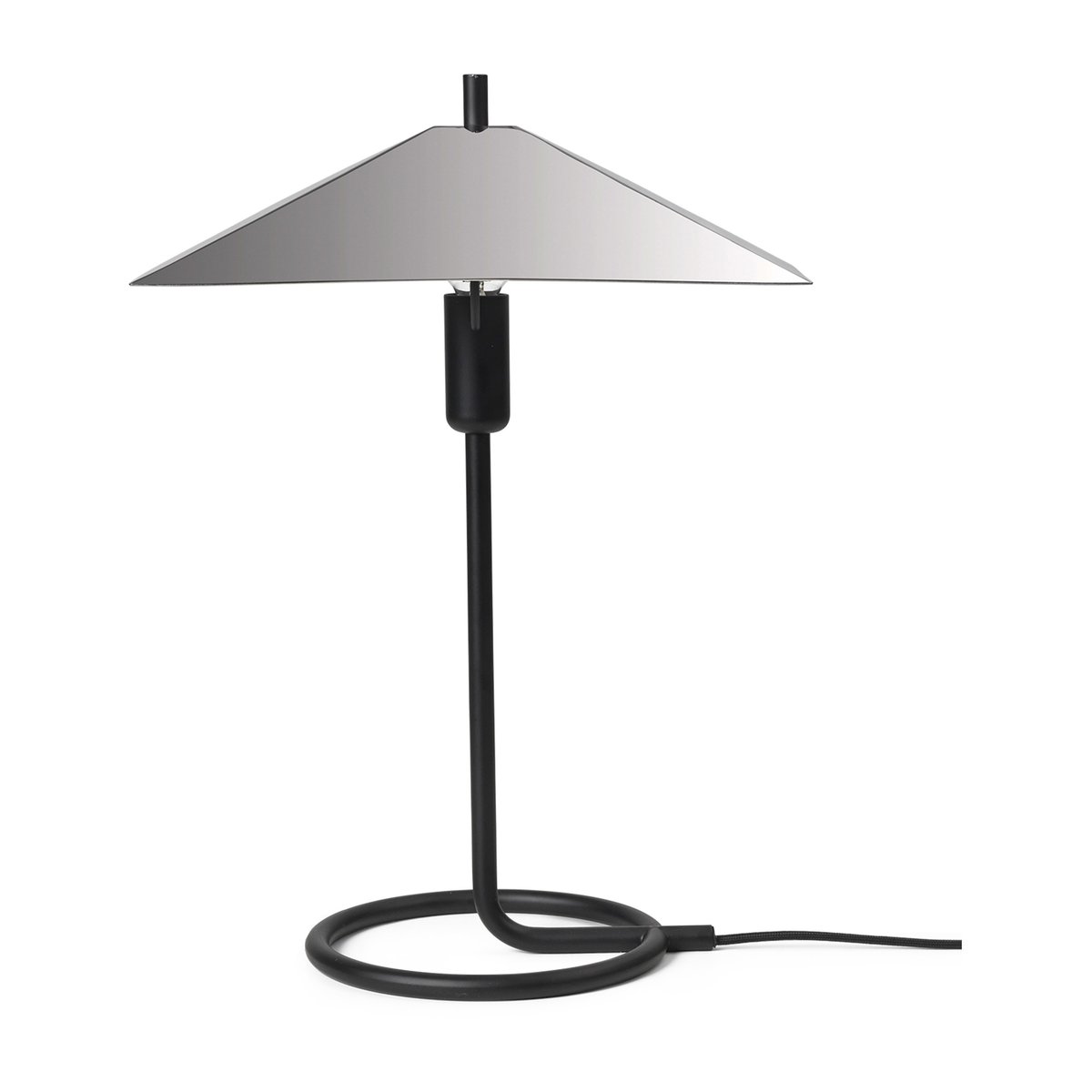 ferm LIVING Filo square pöytävalaisin Black-mirror polished