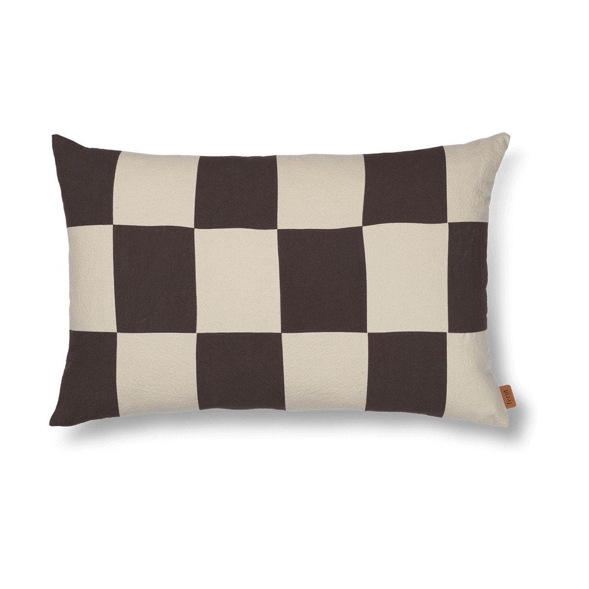 ferm LIVING Fold patchwork tyynynpäällinen 40×60 cm Coffee-undyed