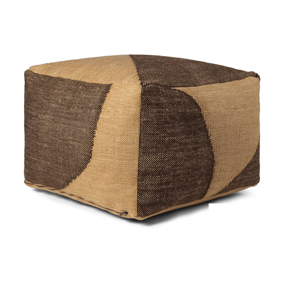 ferm LIVING Forene square pouf istuinrahi 60x60x40 cm Tan-Chocolate