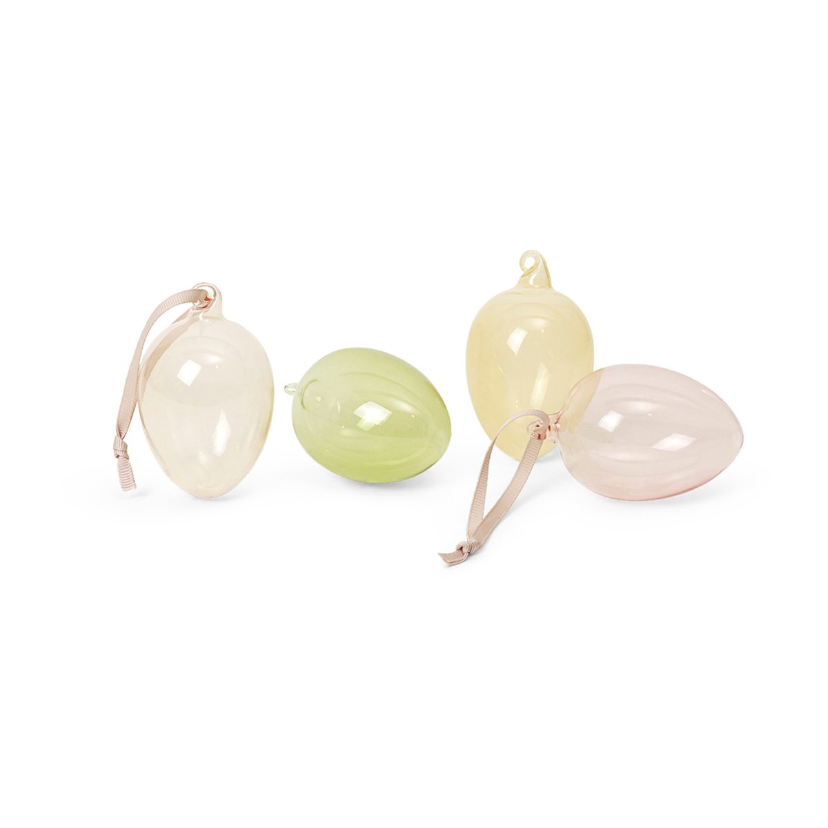 ferm LIVING Glass easter eggs 4-pakkaus Mixed light