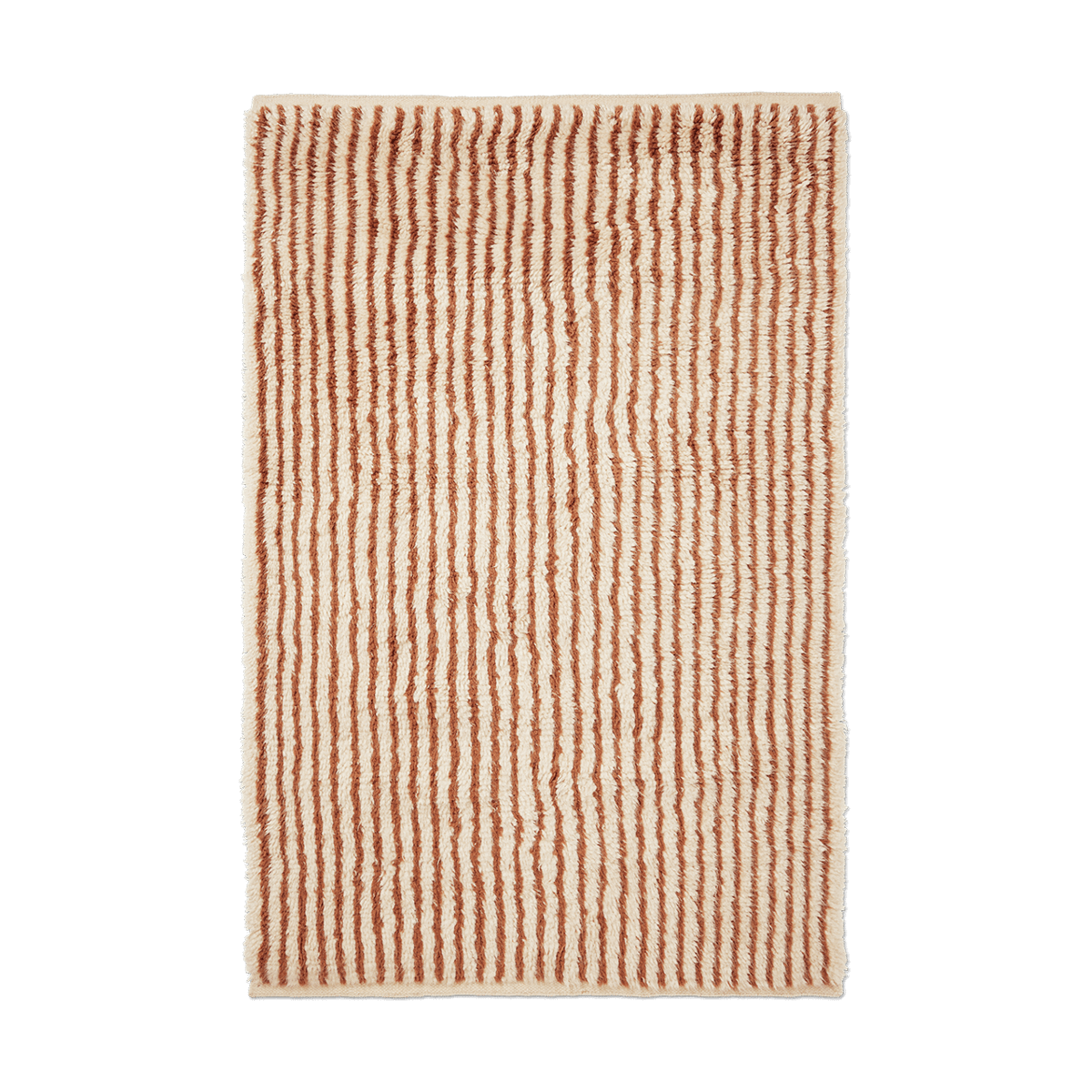 ferm LIVING Kami matto Off white-red brown 120×180 cm