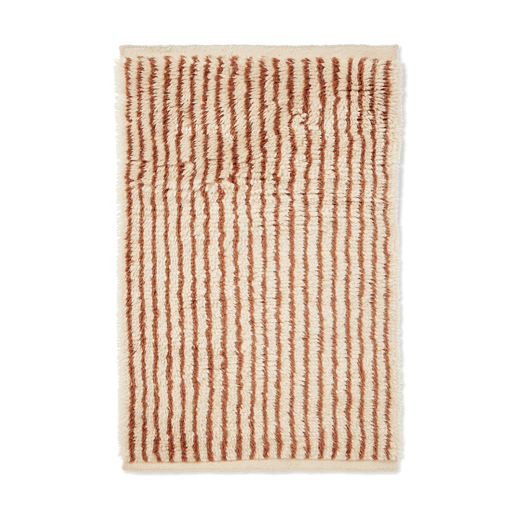 ferm LIVING Kami matto Off white-red brown 80×120 cm