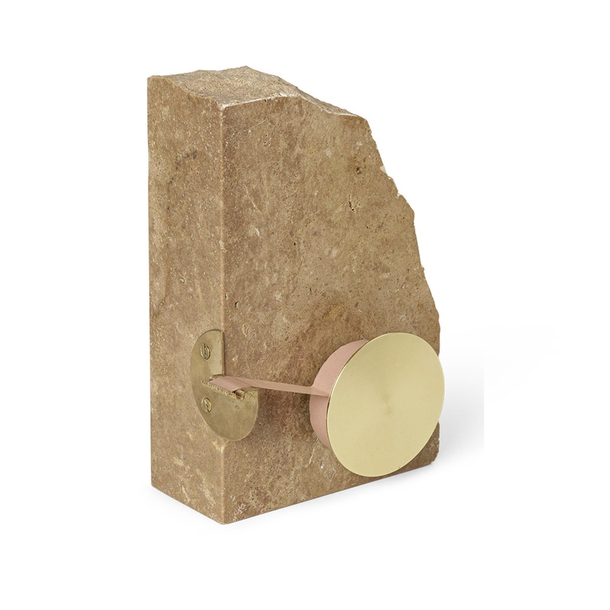 ferm LIVING Klint teipinpidike 11,6 x 17 cm Beige travertin