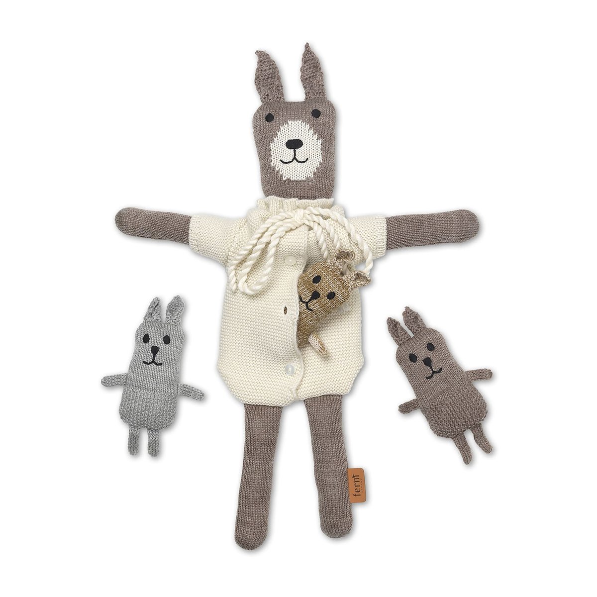 ferm LIVING Lee merino rabbit family 4 osaa