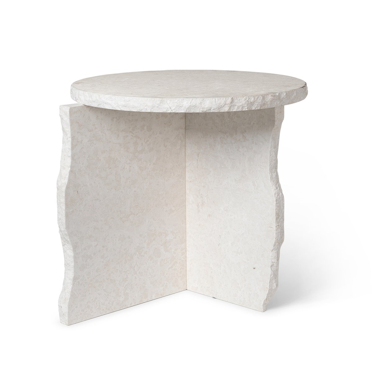 ferm LIVING Mineral Sculptural pöytä Ø52 cm Bianco Curia