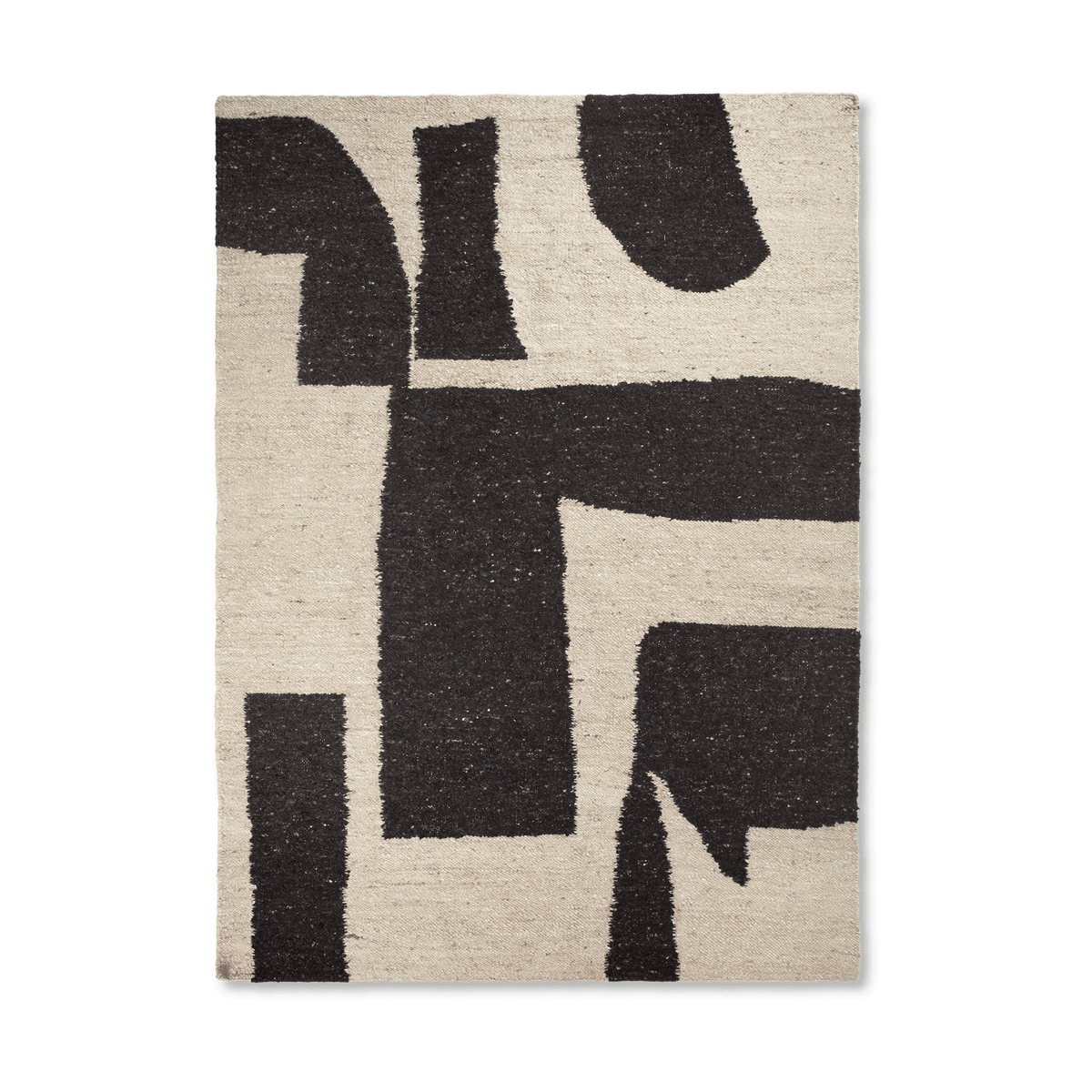 ferm LIVING Piece villamatto Off-white-Kahvi 200×300 cm