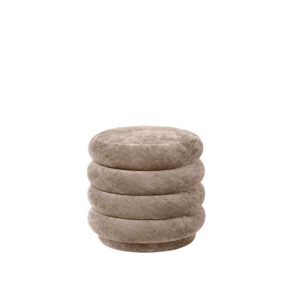 ferm LIVING Pouf Round -istuinrahi Kangas faded velvet 26 beige