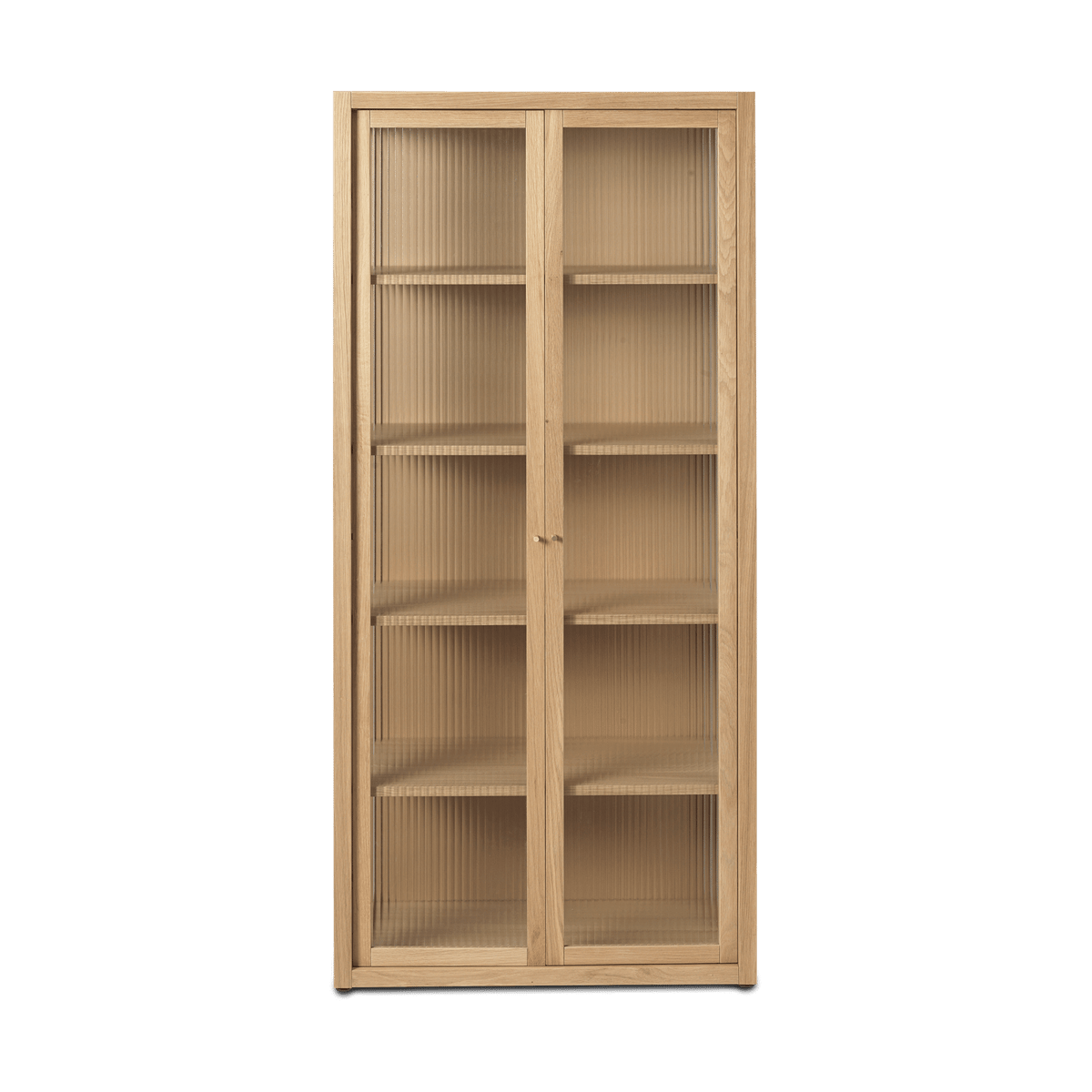 ferm LIVING Reed vitriinikaappi 70×155 cm Natural oak