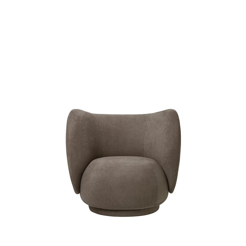 ferm LIVING Rico lounge chair -nojatuoli Brown brushed