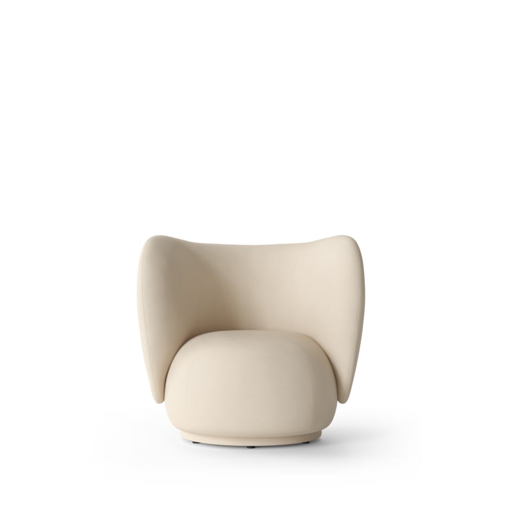 ferm LIVING Rico lounge chair -nojatuoli Offwhite brushed