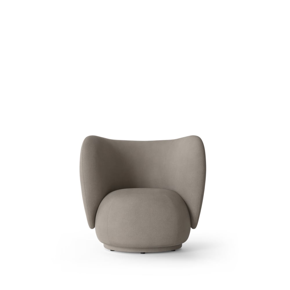 ferm LIVING Rico lounge chair -nojatuoli Warm grey brushed