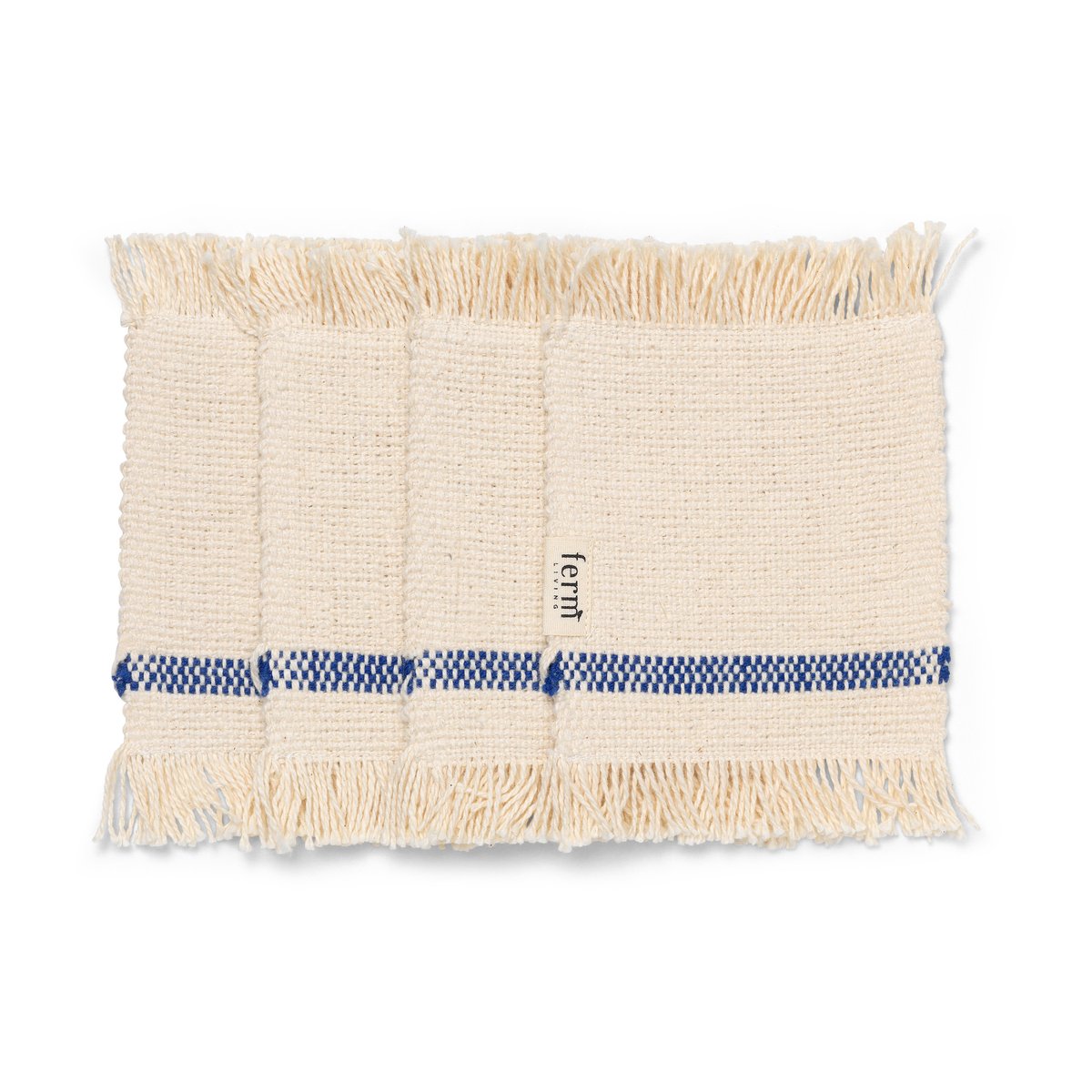 ferm LIVING Savor lasinalunen 4-pakkaus 10 x 14 cm Off-white/Blue