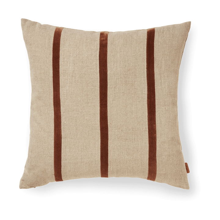 Senti Stripe tyyny 50x50 cm - Linen-carob brown - Ferm LIVING