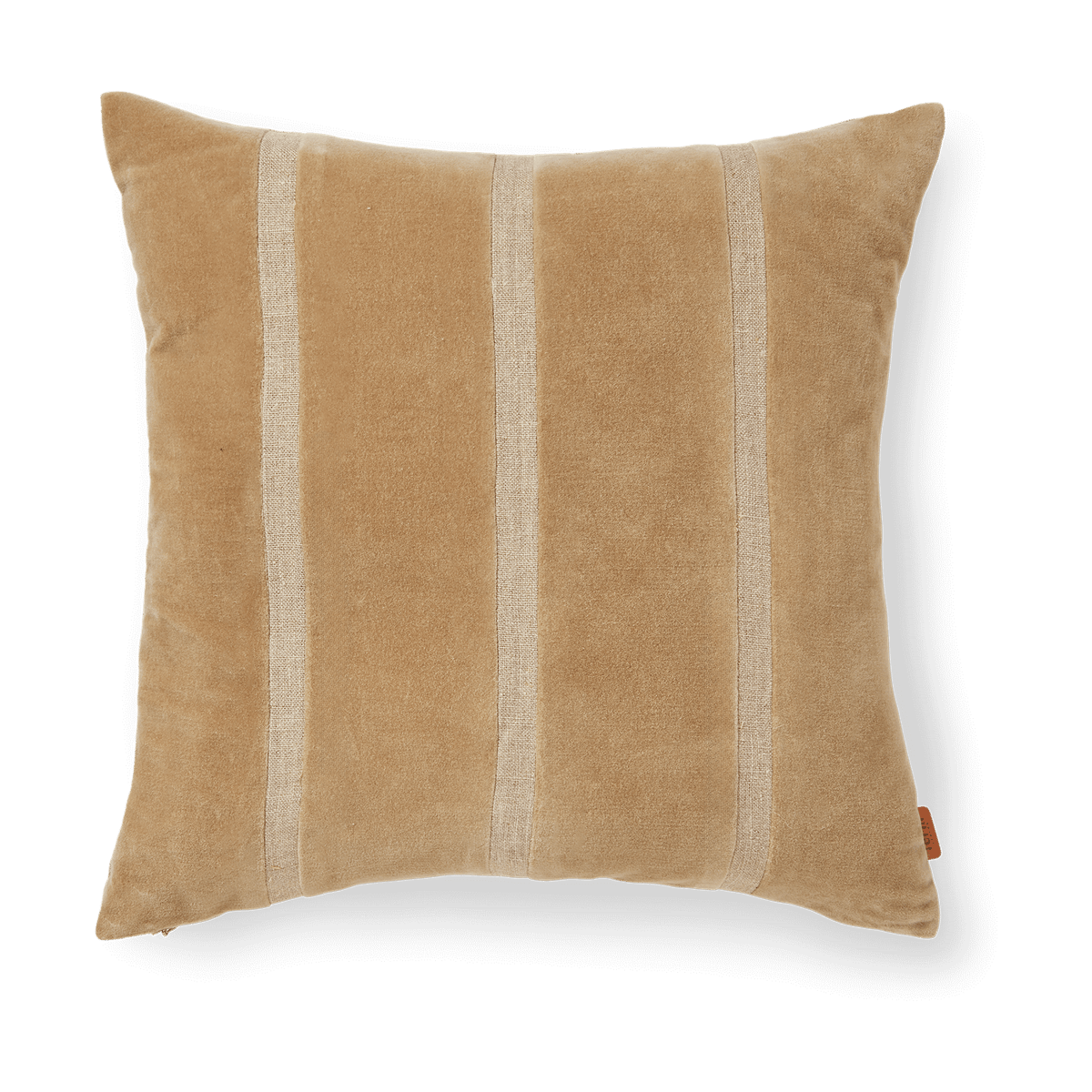 ferm LIVING Senti Stripe tyynynpäällinen 50×50 cm Dark sand-linen