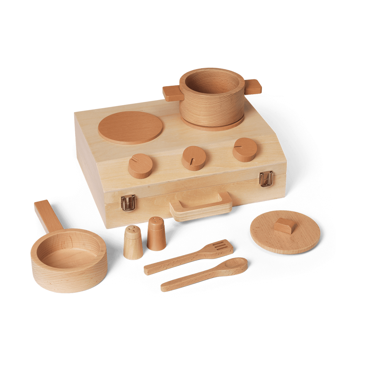 ferm LIVING Toro Suitcase Kitchen ruoanlaittosarja lapsille Natural