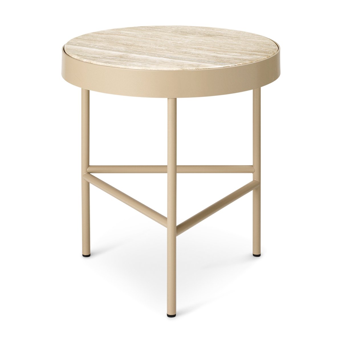 ferm LIVING Travertine sohvapöytä Ø 40 cm Cashmere