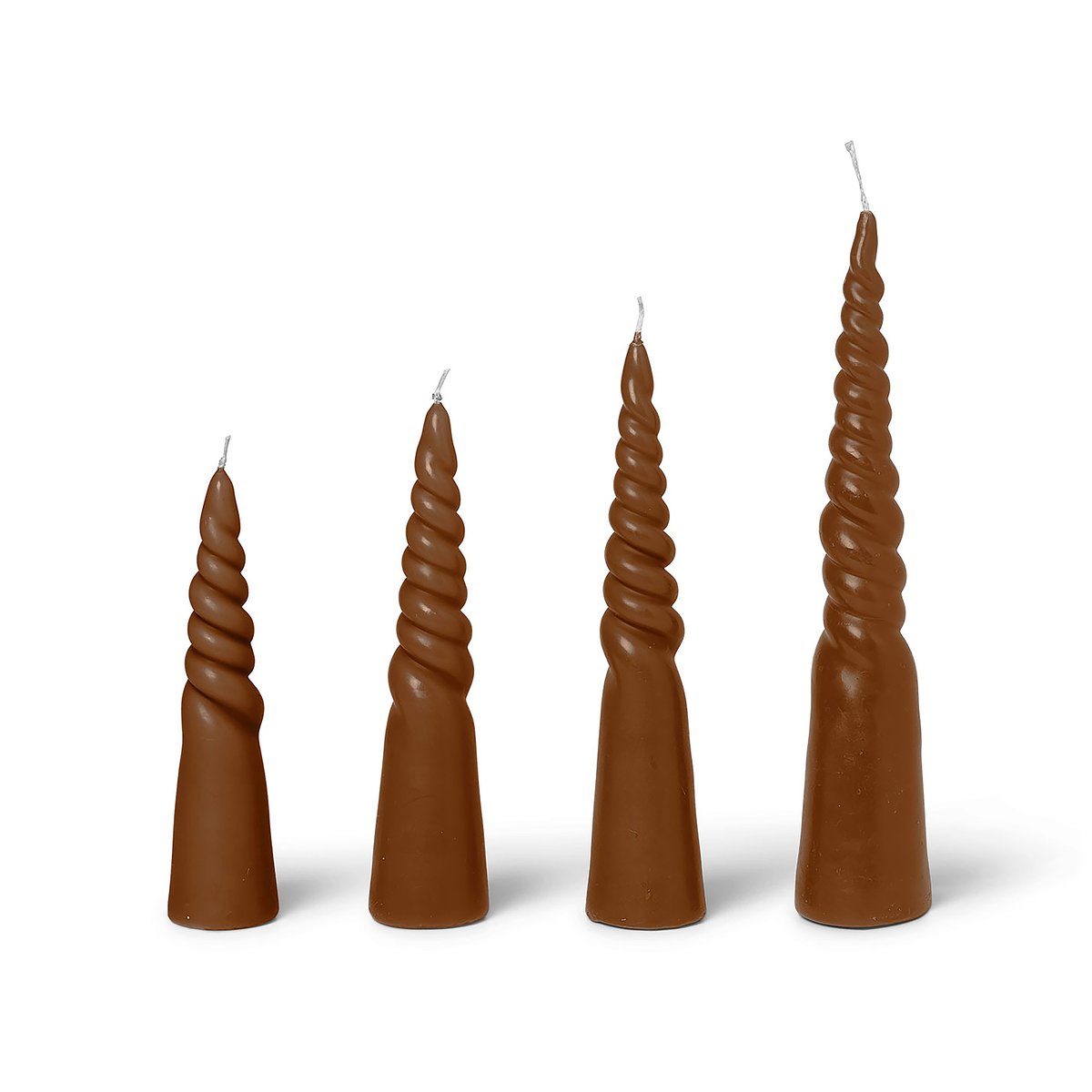 ferm LIVING Twisted candles kierretty kynttilä 4-pack Amber