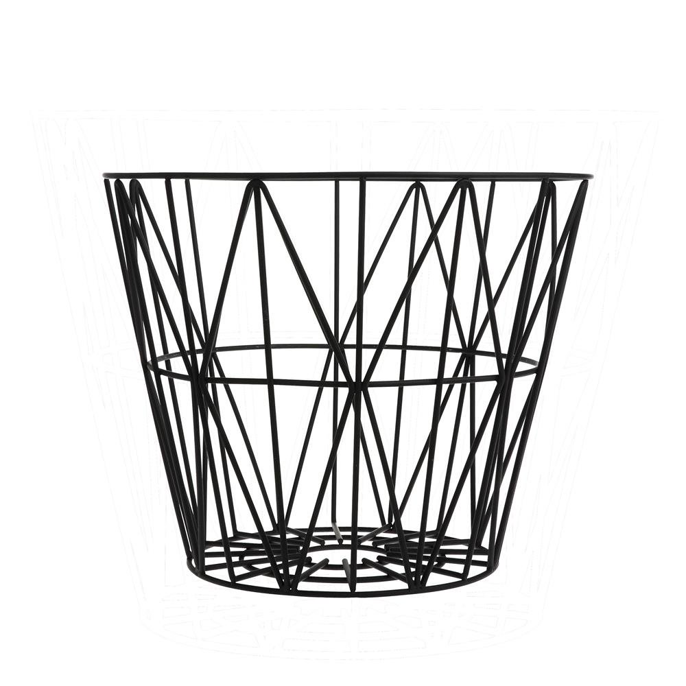 ferm LIVING Wire kori musta pieni 40 x 35 cm