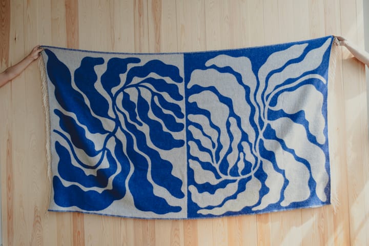 Leaves torkkupeitto 130x220 cm, Blue-white Fine Little Day