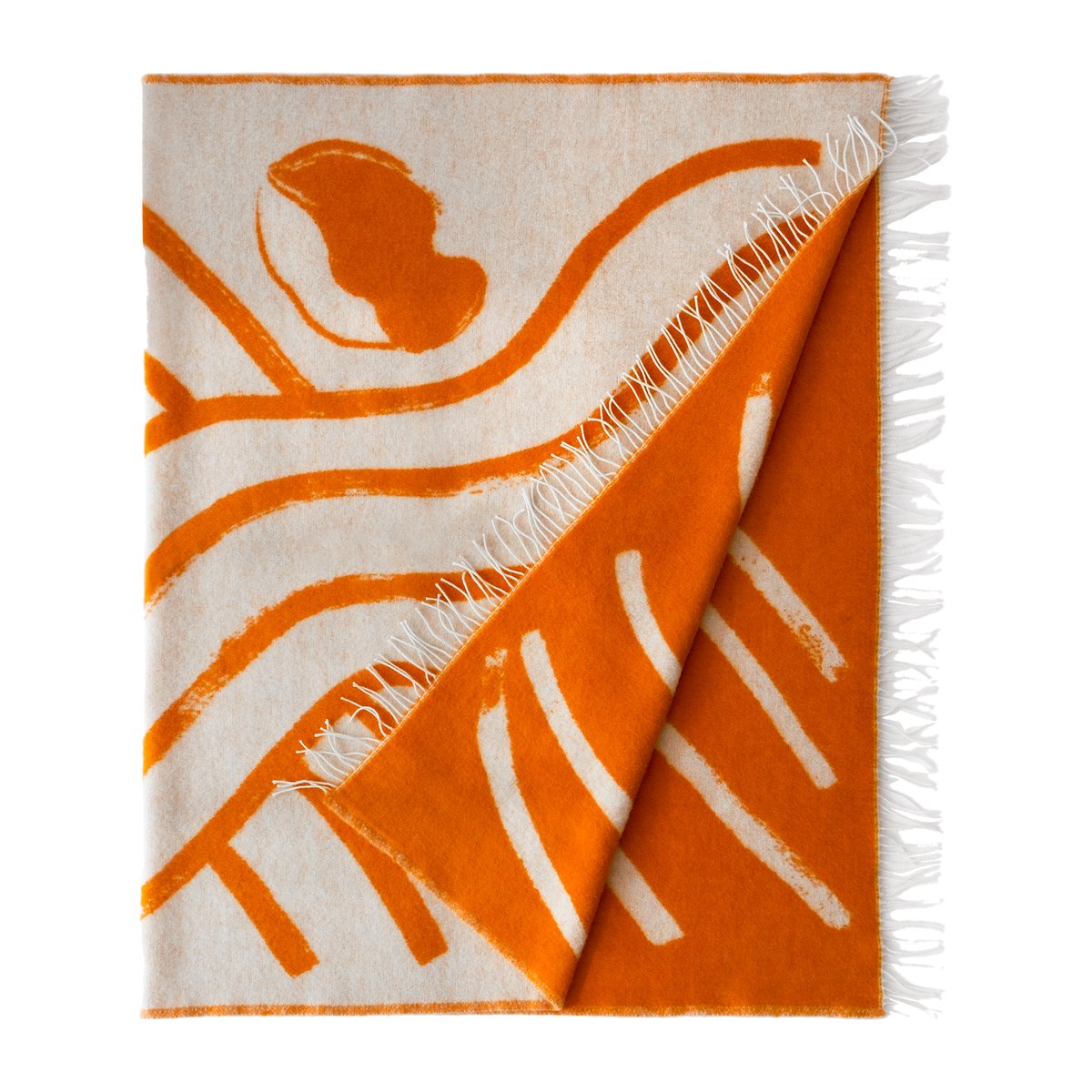 Fine Little Day Sofia Lind -villahuopa 130 x 190 cm Orange/Off white