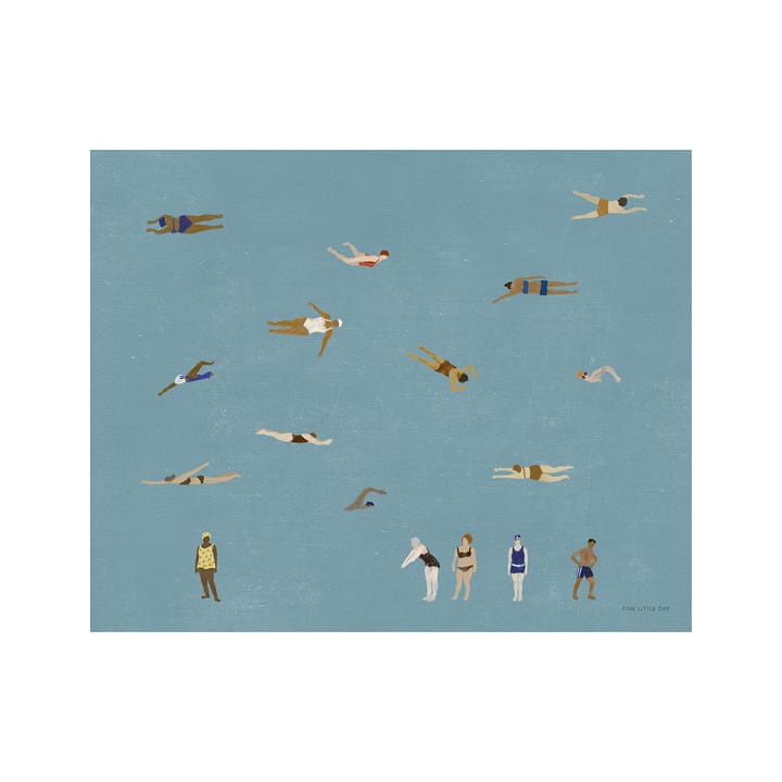 Swimmers juliste - Blue, 40x50 cm - Fine Little Day