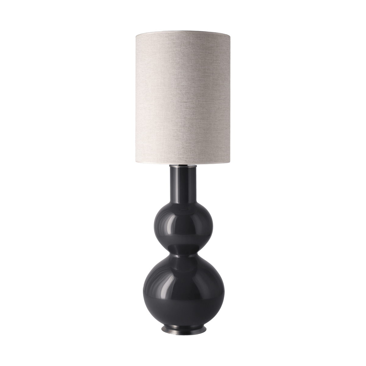 Flavia Lamps Augusta-pöytälamppu harmaalla lampunjalalla London Beige L