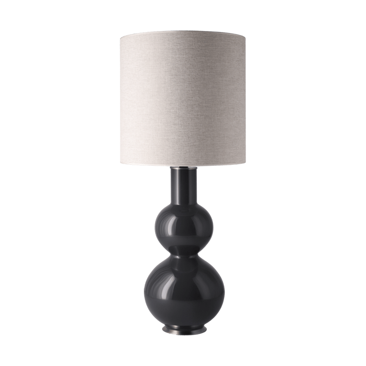 Augusta-pöytälamppu harmaalla lampunjalalla, London Beige M Flavia Lamps