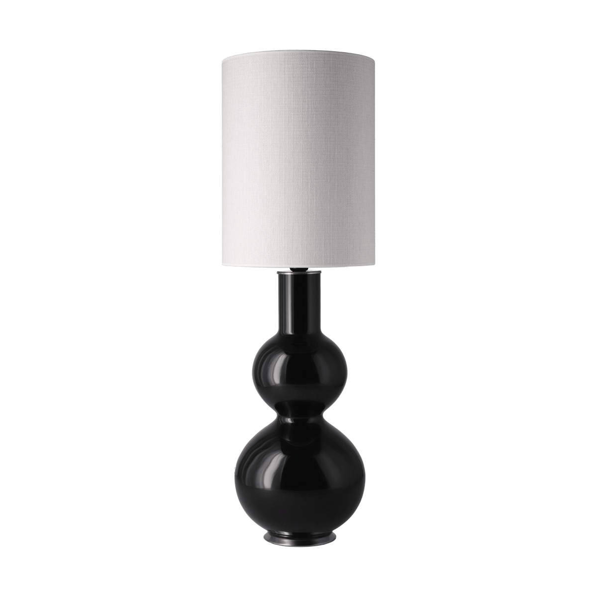 Flavia Lamps Augusta-pöytävalaisin mustalla lampunjalalla Babel Beige L