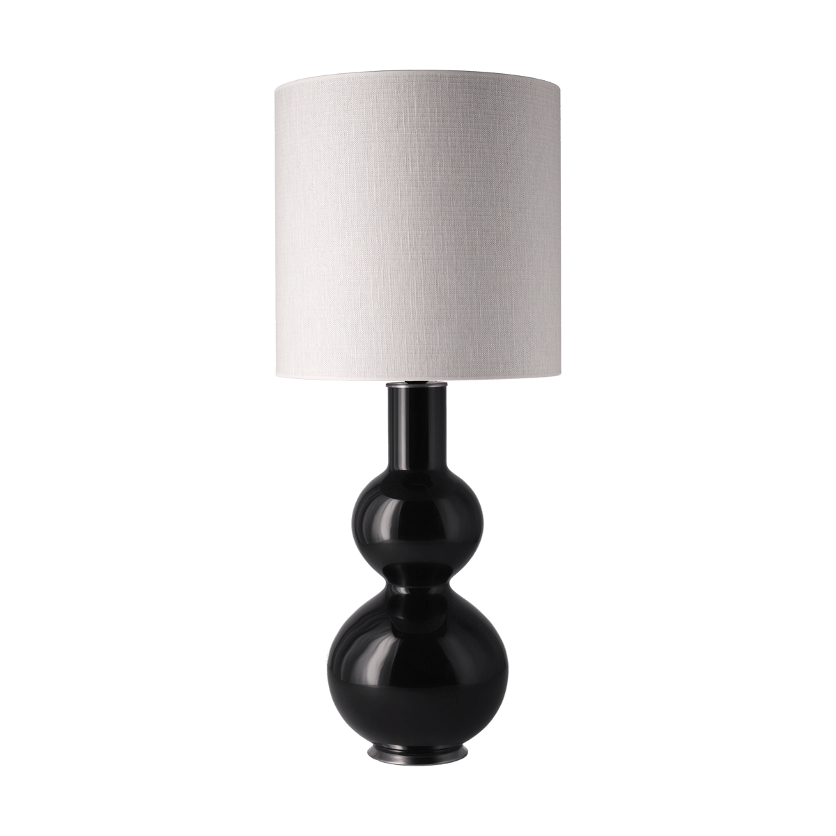 Flavia Lamps Augusta-pöytävalaisin mustalla lampunjalalla Babel Beige M