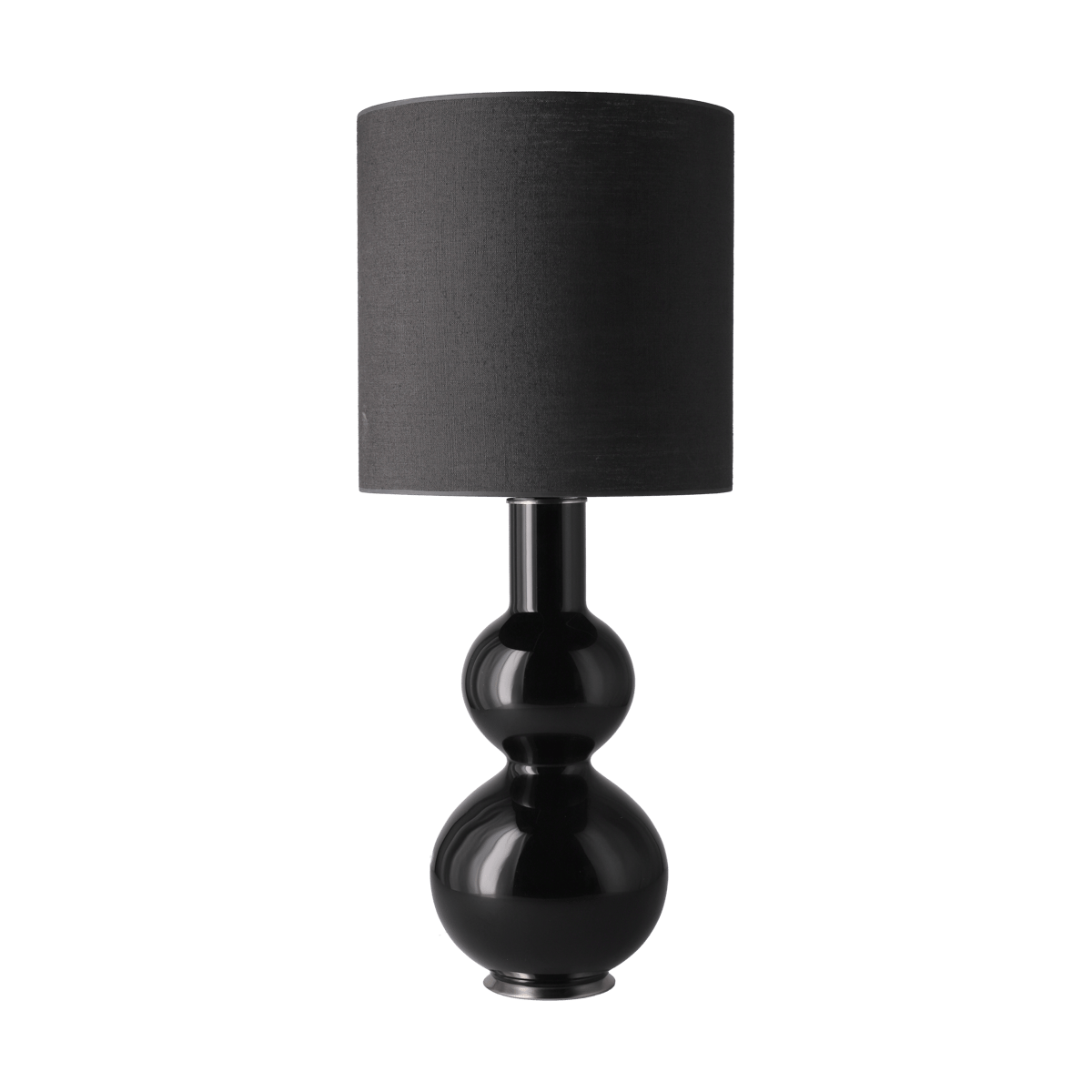 Flavia Lamps Augusta-pöytävalaisin mustalla lampunjalalla Lino Negro M