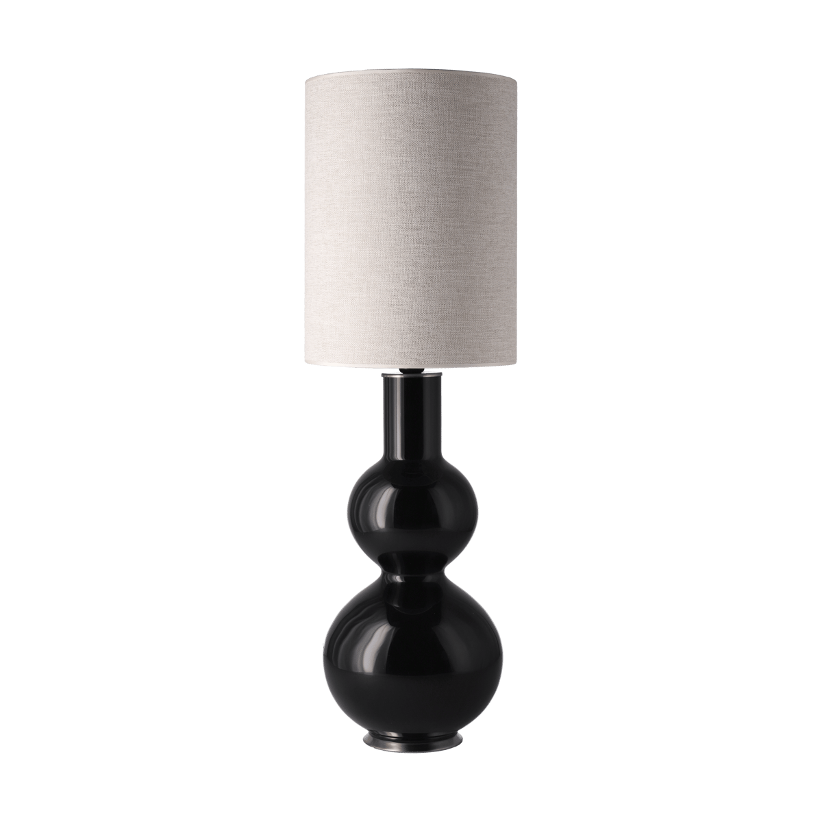 Flavia Lamps Augusta-pöytävalaisin mustalla lampunjalalla London Beige L