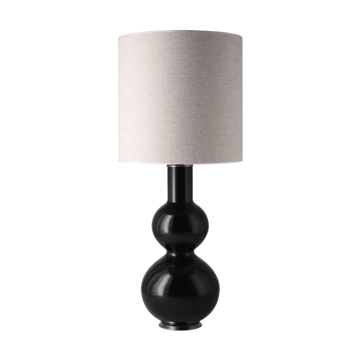 Augusta-pöytävalaisin mustalla lampunjalalla - London Beige M - Flavia Lamps