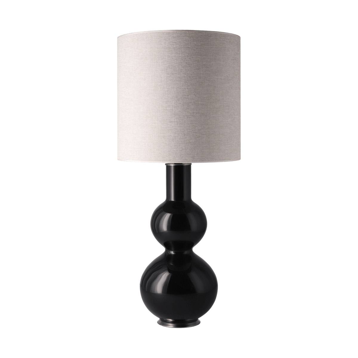 Flavia Lamps Augusta-pöytävalaisin mustalla lampunjalalla London Beige M