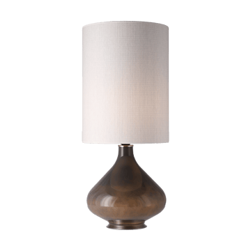 Flavia pöytävalaisin harmaalla lampunjalalla - Babel Beige L - Flavia Lamps