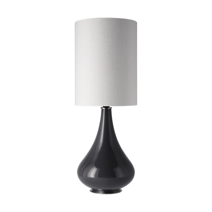 Renata-pöytävalaisin harmaalla lampunjalalla - Babel Beige L - Flavia Lamps