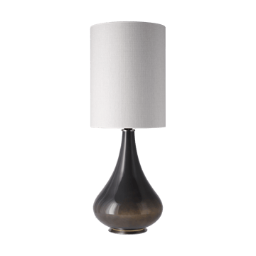 Renata-pöytävalaisin harmaalla lampunjalalla - Babel Beige L - Flavia Lamps