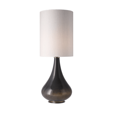 Renata-pöytävalaisin harmaalla lampunjalalla - Babel Beige L - Flavia Lamps